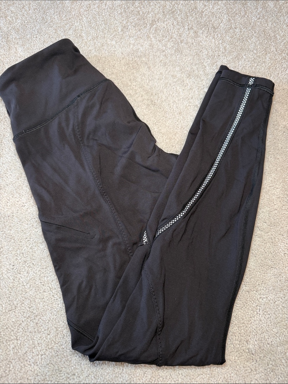 lululemon athletica Black Leggings with Reflective Side Trim